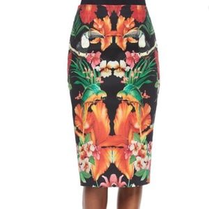 Ted Baker Racind Tropical Toucan Skirt Sz 1